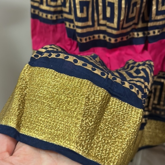 La Fille Navy Maxi Festive Tribal Boho Skirt size S - Picture 4 of 8